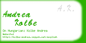 andrea kolbe business card